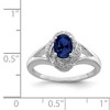 Black Bow Jewelry Sterling Silver .01 Ctw Diamond & Oval Created Sapphire Ring - 2 of 4