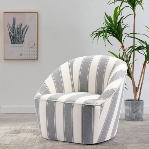 Barrel Swivel Chair Gray Striped - Wovenbyrd : Target