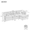 NicBex Couches for Living Room 112.6" Modular Sectional Sofa Modern L-Shape Corduroy Upholstered Sofa Couch with Side Storage Pockets, Brown - 3 of 4