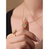 Plated Fidget Pendant Necklaces for Women - HTUTWOO™ Cubic Zirconia Crystal Daisy Flower Windmill Heart Gold Rotating Necklace for Everyday Wear - 3 of 4