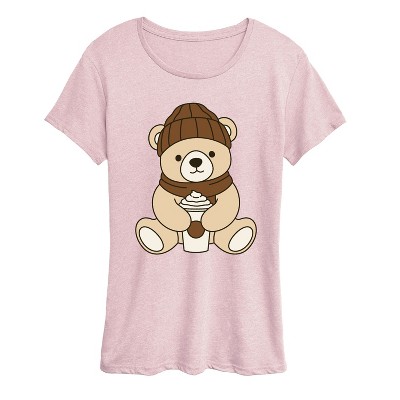 Women's - Instant Message - Coffee Bear Short Sleeve Graphic T-Shirt