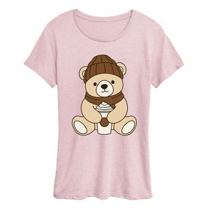 Women's - Instant Message - Coffee Bear Short Sleeve Graphic T-Shirt - 1 of 4
