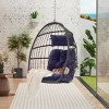 Outdoor Swing Egg Chair,Garden Rattan Hanging Egg Chair With Water Resistant Cushion,Egg Chair For Patio,Garden-Cuddlewood - 2 of 4