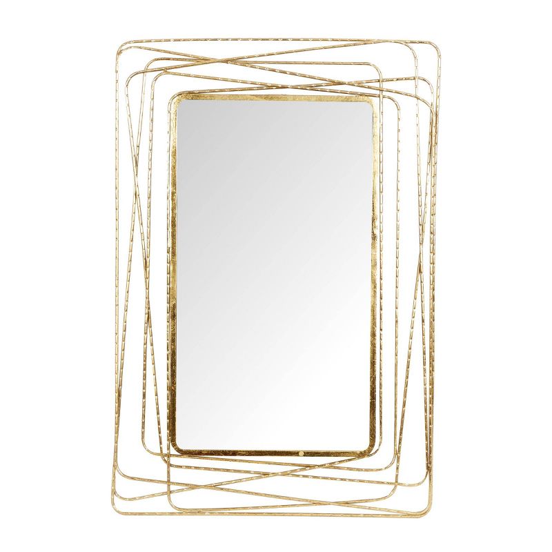 Metal Wall Mirror with Thin Metal Rectangle Frame Gold - Olivia &#38; May, 1 of 18