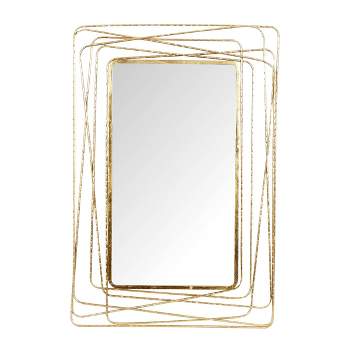 Metal Wall Mirror with Thin Metal Rectangle Frame Gold - Olivia & May