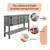 grey- Buffet Sideboard Cabinet With Storage,48" Modern Farmhouse Coffee Bar With 2 Drawers,Cabinets And Bottom Shelf For Kitchen,Dining Room, Living - 4 of 4