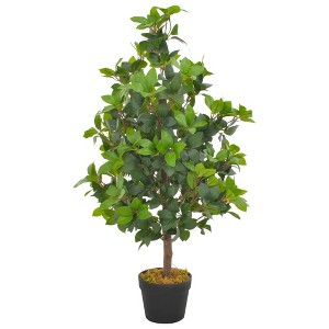 vidaXL Artificial Plant Green and Brown Polyester and Wood 35.4 in - 1 of 2
