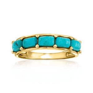 Ross-Simons Turquoise Ring in 18kt Gold Over Sterling - 1 of 4