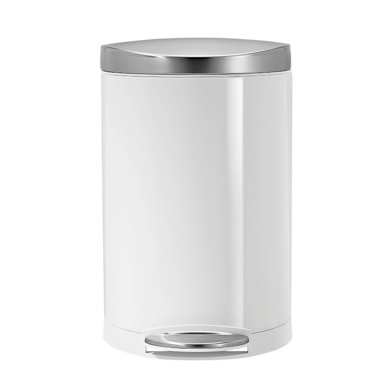 simplehuman 10L Semi-Round Step Trash Can Stainless Steel, 2 of 6
