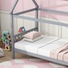 MAYEERTY Twin Rubber Wood Bed with House Frame Gray - 3 of 4