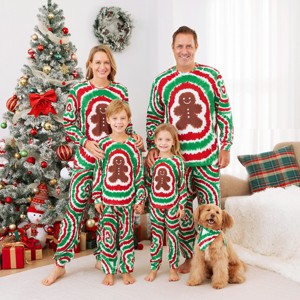 PATPAT Family Matching Christmas Pajamas, Tie Dye Pjs Sets with Snowman & Gingerbread, Includes Plaid Socks for Family - 1 of 1