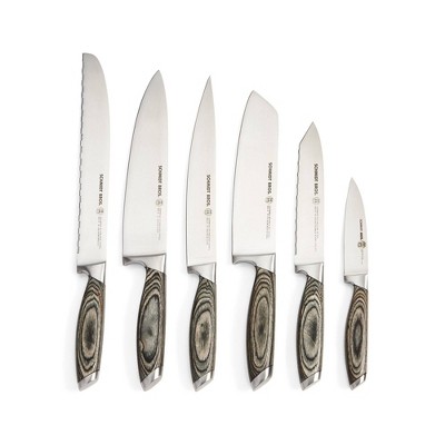 Bonded Ash 7-Piece Knife Block Set with German Stainless Steel Blades