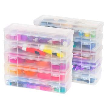 Juvale 6 Pack Organizer & Container Plastic Box With 15 Adjustable Grids  For Craft Supplies And Jewelry Storage, Clear : Target