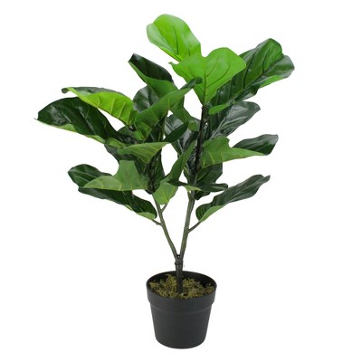 Northlight 29" Dark Green Artificial Fiddle Leaf Fig Potted Plant