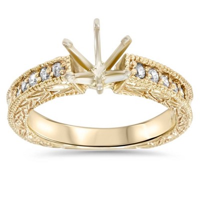 Pompeii3 Gold 1/4ct Diamond Engagement Semi Mount Ring Setting
