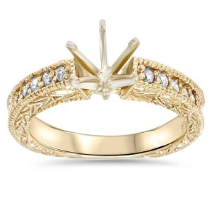 Pompeii3 Gold 1/4ct Diamond Engagement Semi Mount Ring Setting - 1 of 4