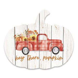 Creative Products Fall Red Plaid Truck 15 x 17.25 Pumpkin Shaped Pallet Wood - 1 of 1
