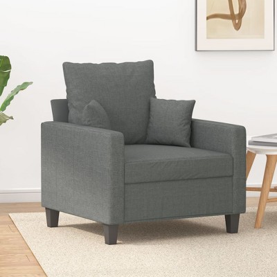 vidaXL Sofa Chair Dark Gray 23.6 in. Fabric