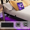 Kumasinova Full/Queen Floating Bed Frame with RGB LED Lights,Platform Bed Frame with USB Charging Station & Storage Headboard,Heavy Duty Steel Slats - 4 of 4