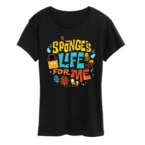 Women's - Spongebob Squarepants - Spongebob: The Search For Squarepants Sponges Life For Me Short Sleeve Graphic T-Shirt - 1 of 4