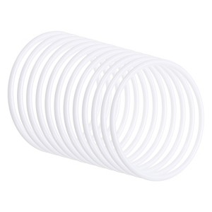 Unique Bargains Plastic Round Wreath Dream Catcher Rings White 12 Pcs - 1 of 4