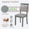 Gulches Gray Wood Dining Chairs Set of 4 Padded Linen Seat Solid Legs Kitchen Side Chair - 2 of 4