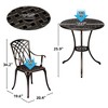 Whizmax Cast Aluminum Patio Bistro Set with Umbrella Hole, 3 Piece Outdoor Bistro Set Rust-Resistant, for Garden,Backyard, Patio Balcony - 4 of 4