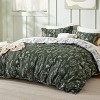 Bedsure | 2/3 Pcs Floral Printed Reversible Sage Green Comforter Set Queen Size Soft Designed Plants Pattern Bedding Set - 2 of 4
