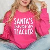 Simply Sage Market Women's Graphic Sweatshirt Santa's Favorite Teacher - 2 of 4