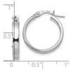 Black Bow Jewelry 3mm x 18mm (11/16 Inch) Polished 14k White Gold Flat Edge Round Hoops - 4 of 4