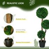 Okak 3/3.5FT Artificial Tree in Black Plastic Pot, Artificial Boxwood Topiary Plants with 3 Balls, Indoor Faux Trees for Home, Office - 4 of 4