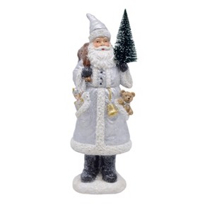 Transpac Resin Silver Gold Santa with Tree Decorative Figurine Multicolor Tabletop Holiday Decor Gift for Christmas - 1 of 1