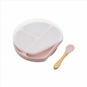 MyKids-USA Baby Silicone Compartment Plate With Wooden Spoon - 1 of 4
