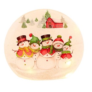 Stony Creek 6.25 In Happy Snowman Sm Pre-Lit Round Orb Christmas Lighted Glass Accent , Christmas Decor Winter Snowflakes (1PC) - 1 of 4