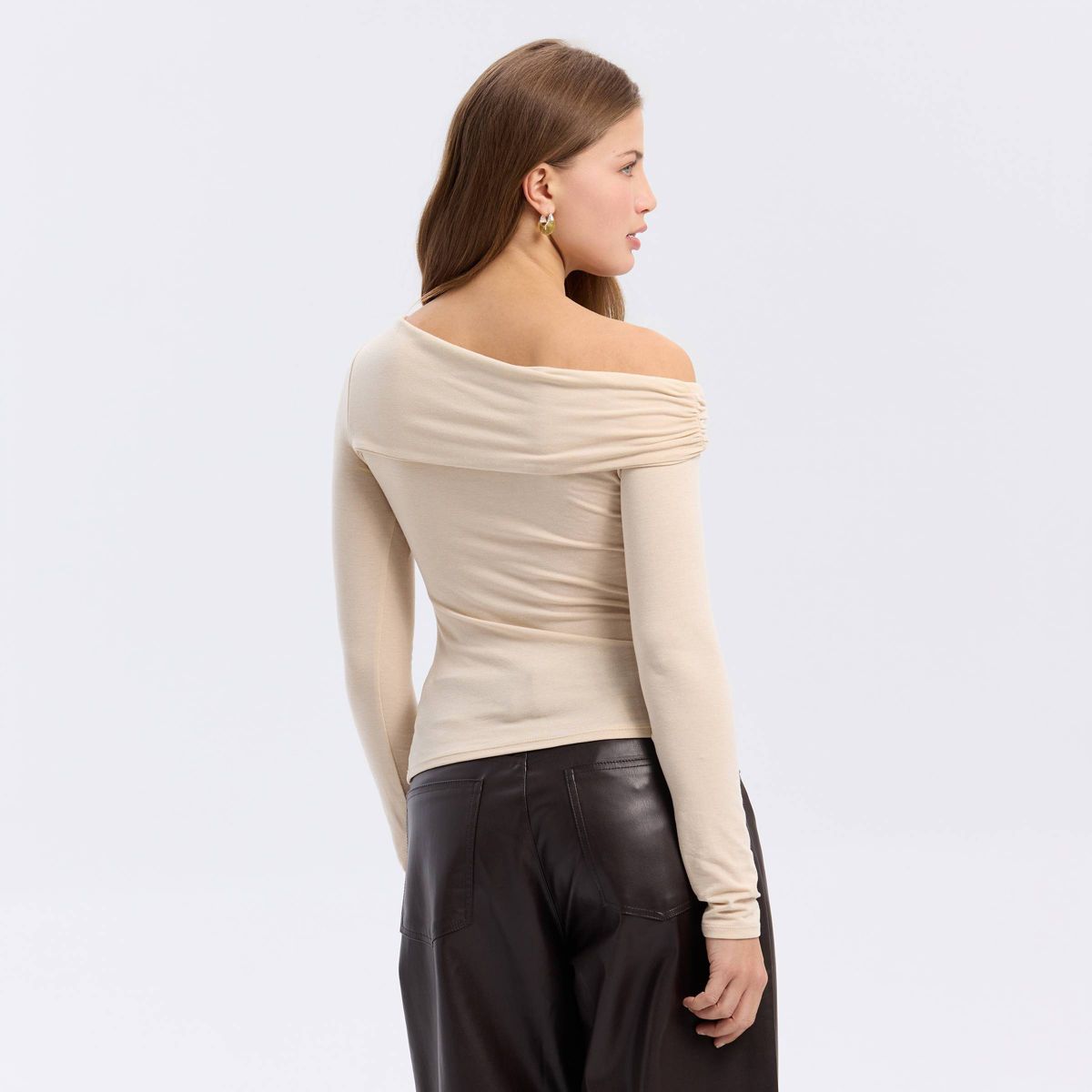 Women's Long Sleeve Asymmetrical Knit Top - A New Day™ - thumbnail 8