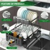 MaseiKar 2 Tier Dish Rack for Kitchen Counter, Stainless Steel Dish Drainer with Drainboard, Detachable Drying Rack with Utensil and Cup Holder - 4 of 4