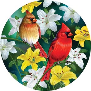 Sunsout Cardinals in the Round 500 pc Round  Jigsaw Puzzle 70965 - 1 of 4