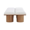Meridian Furniture,Pavilion Cream Boucle Fabric Bench - 3 of 4