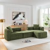 114" Corduroy L-Shape Modular Sectional Sofa with Movable Ottoman, No Assembly Required - 2 of 4