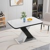 NicBex Modern Geometric Stretchable Dining Table with Sturdy X-Shape Base,Modern Rectangular Kitchen Table,Dining Room Furniture - 3 of 4