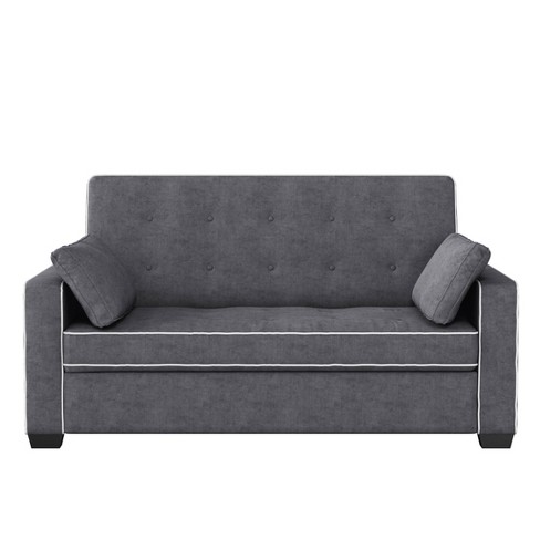 Queen Andrea Convertible Sofa Charcoal, Sleeper Sofa 60 Wide