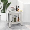 Costway Shower Bench Seat HIPS Shower Stool w/Handle Shower Head & Soap Holder - 3 of 4