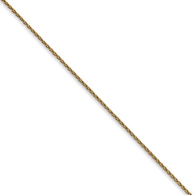 Black Bow Jewelry 1mm, 14k Yellow Gold, Solid Parisian Wheat Chain Necklace