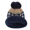CTM Women's Knit Houndstooth Pattern Winter Beanie Hat with Pom - 2 of 2