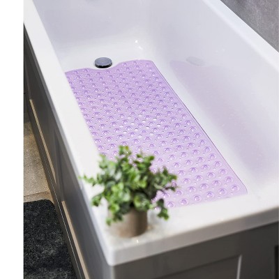 Tranquilbeauty 40" X 16" Purple Extra Long Non-slip Bath Mats With ...