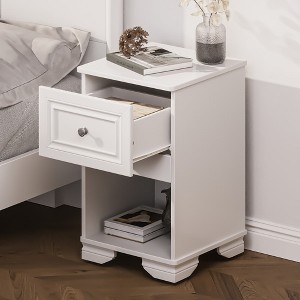 KTMBDW Nightstand, End Table with Drawer and Opening Shelf, Bedside Table, Small Night Stand for Bedroom, Simple Style - 1 of 4