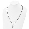 Black Bow Jewelry Dark Gray Plated Stainless Steel 3mm Tube Cross Necklace, 24 Inch - 2 of 4
