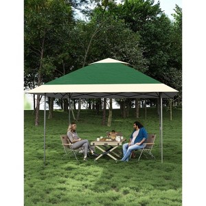 13x13Ft Pop-Up Gazebo with Mosquito Net, Height Adjustable 2-Tier Vented Top Canopy Tent for Outdoor Party Garden Camping Patio - 1 of 4