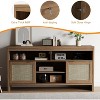 Rattan TV Stand with Storage Place for Living Room, TV Console Cabinet with Shelf, 58" Entertainment Center Media Console for 45 55 65" TV - 3 of 4