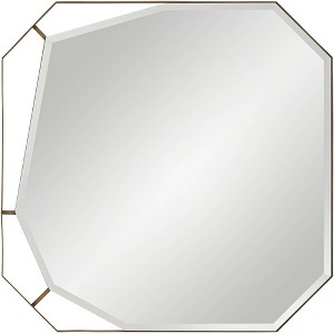 Possini Euro Design Burgoin Square Vanity Wall Mirror Modern Beveled Glass Brushed Bronze Iron Frame 31 1/2" Wide for Bathroom - 1 of 4